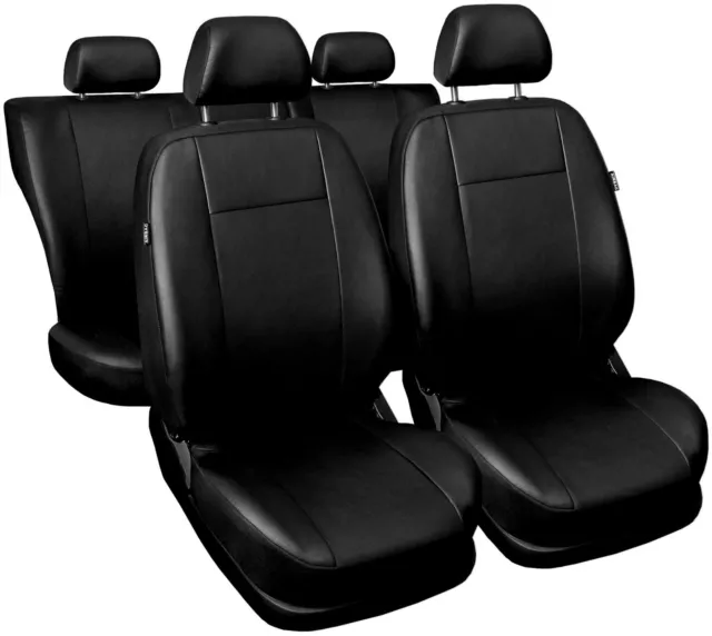 Auto Sitzbezüge Sitzauflage für Peugeot 2008 3008 5008 Schwarz PU Lede