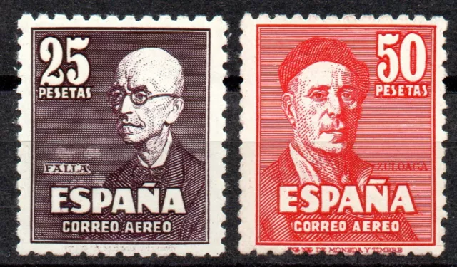 España 1015/16 Falla Y Zuloaga Año 1947 Sellos Nuevos Sin Fijasellos Mnh