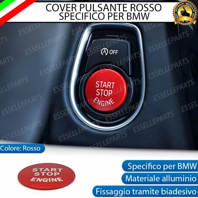 Cover Pulsante Start Stop Bmw Serie 6 E63 E64 Tasto Accensione Rosso Alluminio