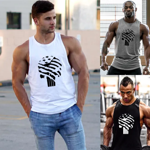 Men's Fashion Superman Gym Bodybuilding Casual Training Muscle Sport  T-shirt Tee
