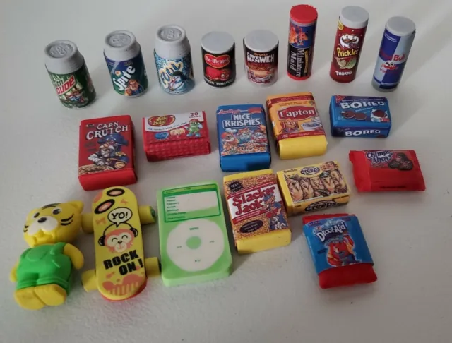 WACKY PACKAGES MINI ERASERS- Lot of 20 Pieces See Photos