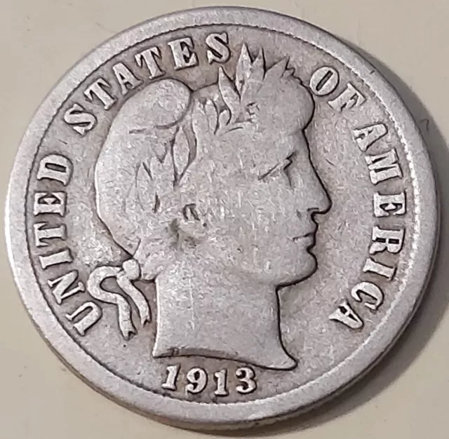 Stati Uniti Usa  Dime Barber 1913