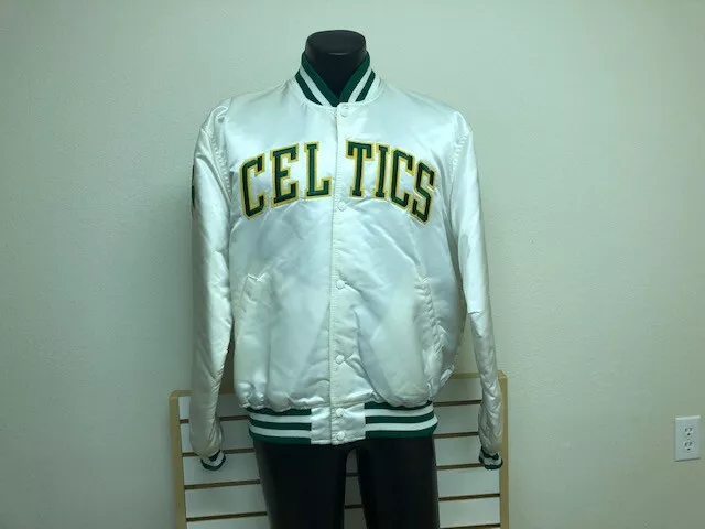 Boston Celtics white Vintage Throwback Starter Jacket Size XLarge Rare Made USA Boston Celtics white Vintage Throwback Starter Jacket Size XLarge Rare Made USA