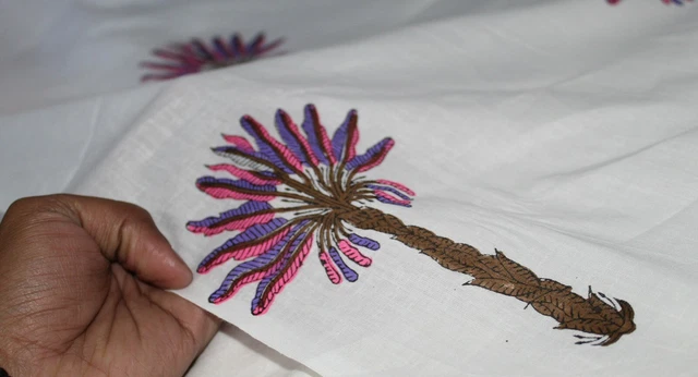 Multi Indio El Palmera Mano Bloque Tela Estampado Algodón Ropa 0.9m Manualidades