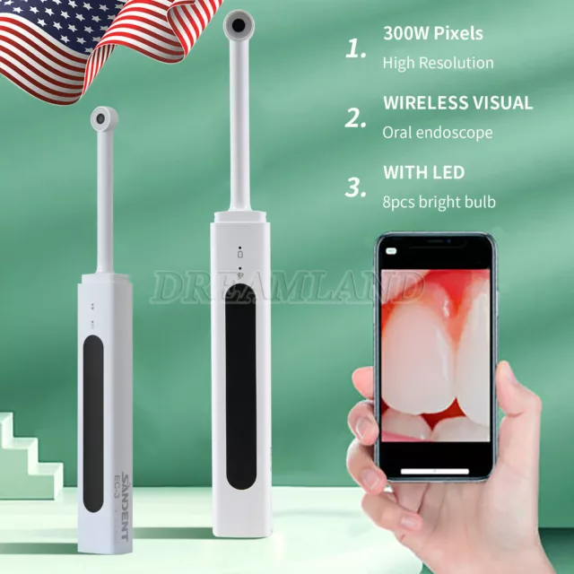 Dental Intra Oral Camera Wireless WIFI Dynamic Endoscope Photograph 3.0MP 8LED