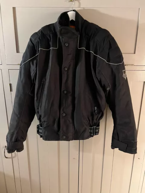 Frank Thomas Aqua men's 3 in 1 textile motorcycle jacket in black - medium size