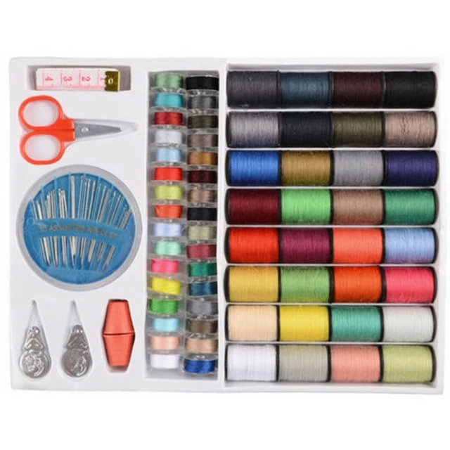 Juego de costura 100 piezas hilo de coser tijeras agujas cinta a medida separador de costuras para dedos juego de bobinas