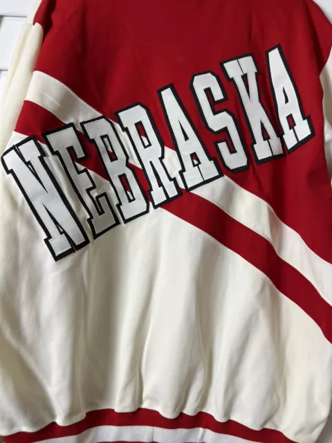 Vintage Champion Jacket Mens Adult Large Red Nebraska Corn Huskers  Bomber USA