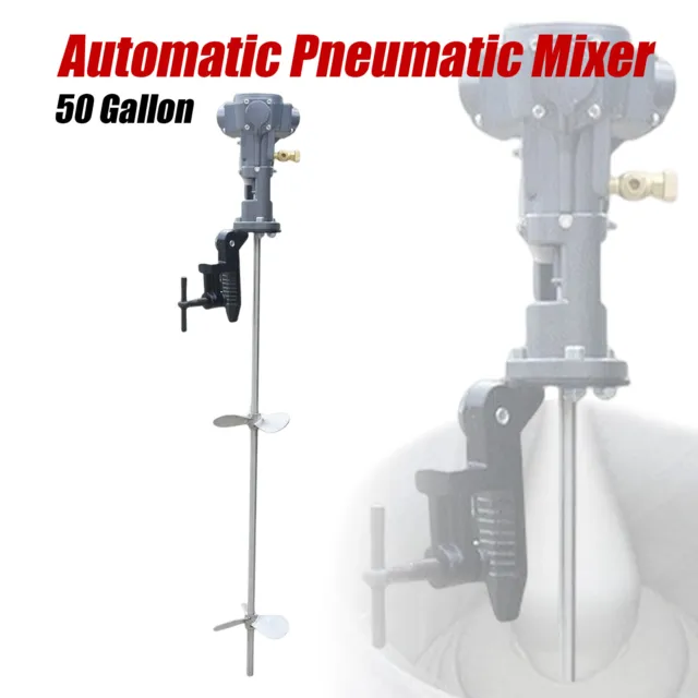 200L 50 Gallon Pneumatic Paint Mixer Air Paint Blender Agitator Stirrer +2 Blade