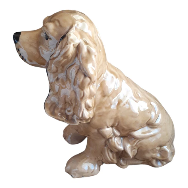 Vtg Studio Sitting Cocker Spaniel Puppy Dog Figurine Large 11" Garden Ceramic 4