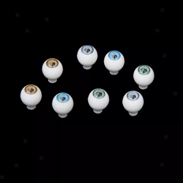 8pcs 8mm Colorful Round Acrylic Doll Eyes Eyeballs for Kids DIY Craft Accs