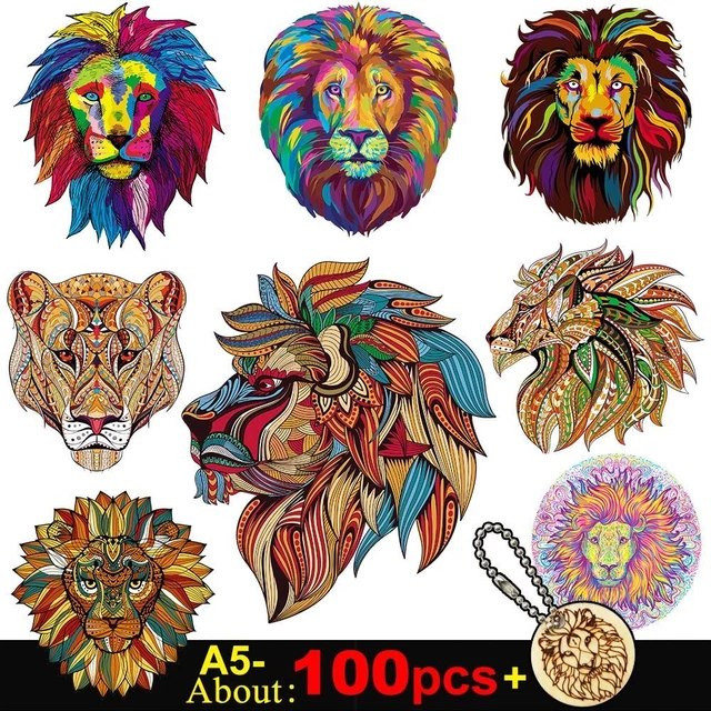 Lion Puzzle Toy Adults Kids Educational Birthday Toys Gifts Wooden Jigsaw Puzzle 2