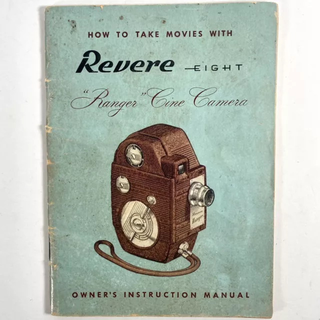 Revere Eight Ranger Cine Movie Camera Owners Manual Vintage 1949 Original Book