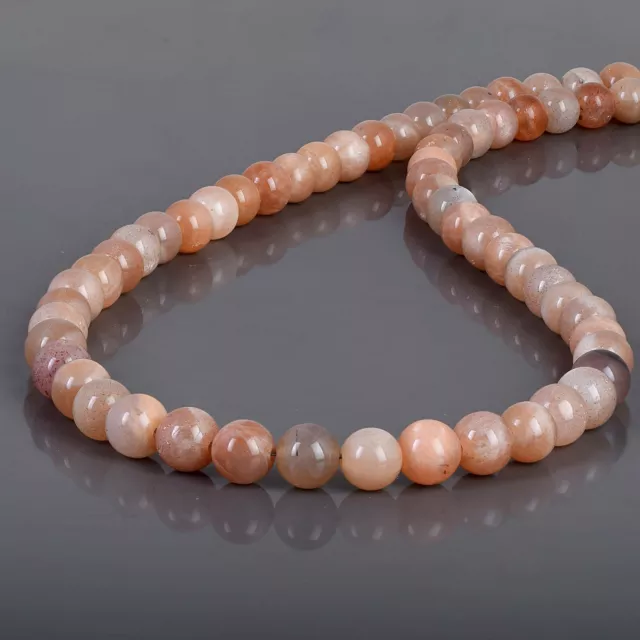 Véritable Pierre de Soleil Précieuse Lisse Rond Perlé Délicat Dédié Collier Boho