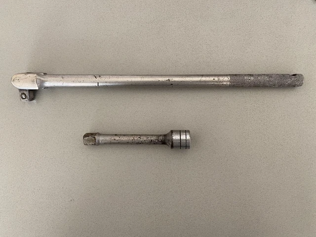 Vintage 14" S-K Diamond logo 1/2" Breaker Bar 40253 plus 5" extension 40161