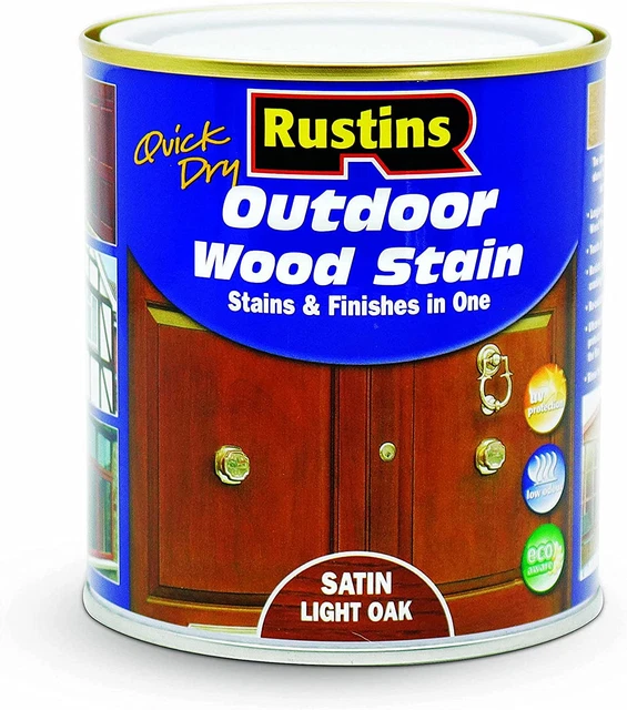 Rustins macchia legno ad asciugatura rapida per esterni 500 ml raso rovere leggero