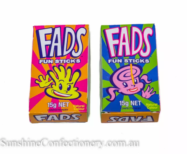 FADS FUN STICK LOLLIES - 12 packets - FYNA - loot bags Postage Included