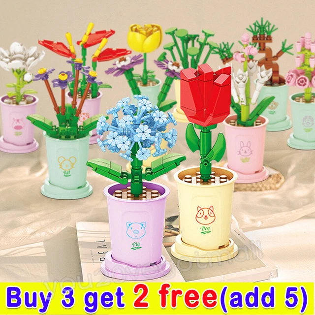 LOZ Fomantic Flower Bouquet Building Block Bricks DIY Flowers  Building Toys Set
