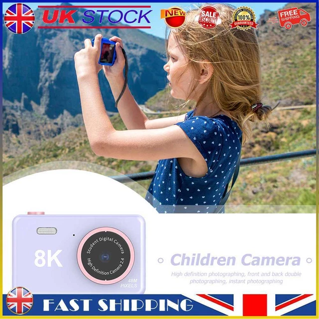80MP 2.4 inch HD Screen Kids Digital Video Photo Camera with 32GB Card (Purple)