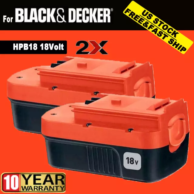 2X For Black & Decker Single Source Slide Pack Battery 18V HPB18-OPE HPB18  4.8Ah