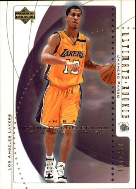 2002-03 Ultimate Collection Lakers Basketball Card #119 Jannero Pargo Rookie