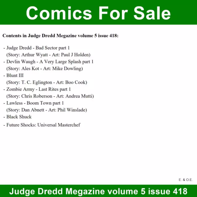Judge Dredd Megazine volume 5 issue 418 comic - STILL SEALED - 2020 2