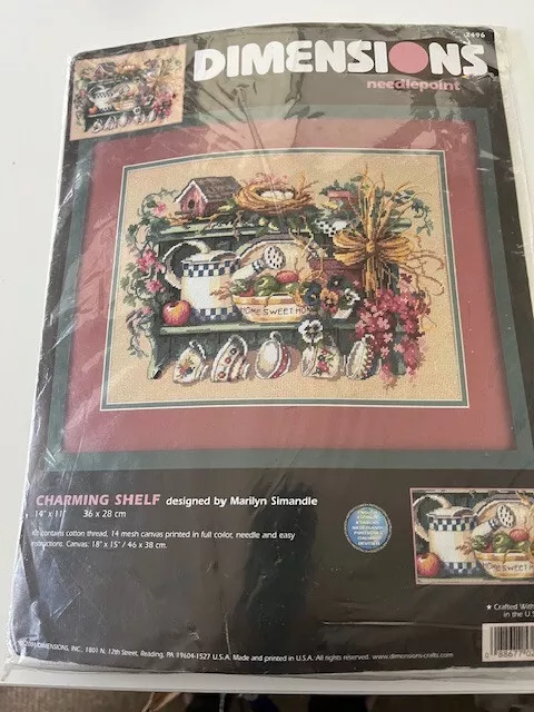 Charming Shelf Dimensions Needlepoint Kit Vintage Tapestry Marilyn Simandle