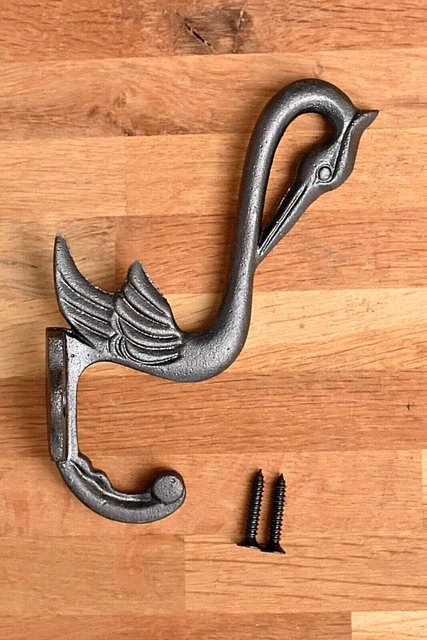 Arts & Crafts cast iron heron coathook wall door hanger coat hook AL46