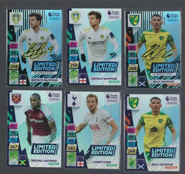 Panini Adrenalyn Xl Plus 21/22-Lot Of 6 Limited Edition Inc L/E Signature Cards