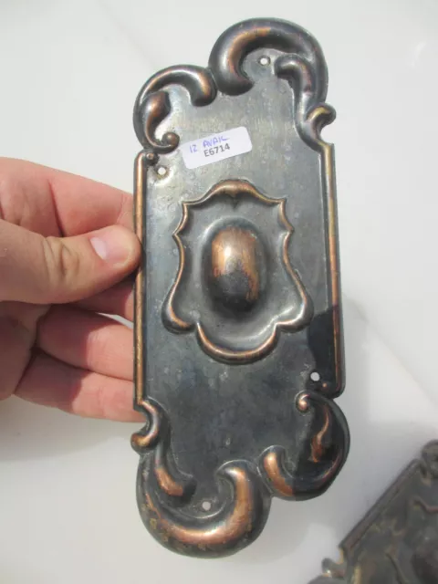 Antique Brass Finger Plate Push Door Handle Rococo Victorian Nouveau Copper Old