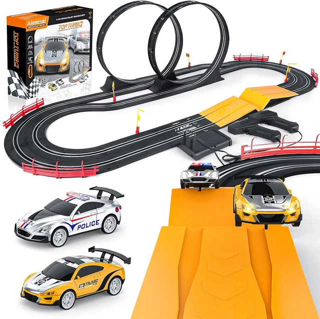 Aiencsai Electric High-Speed Slot Car Race Car Track Sets with 2 1:43 Scale Slot
