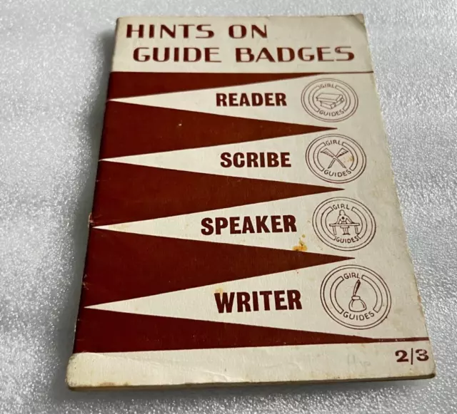 Vintage Hints On Guide Badges booklet Reader Scribe Speaker Writer 33 pages