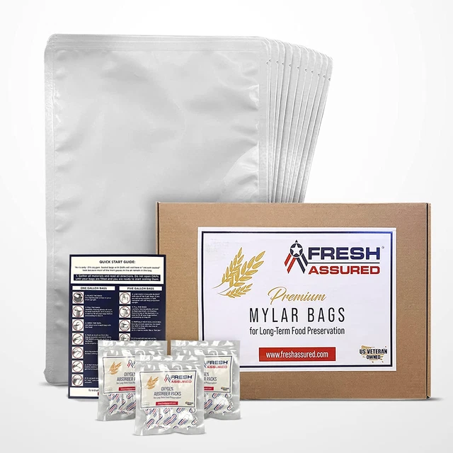 | 25-Pack 5 Gallon Mylar Bags with Oxygen Absorbers (30 X 2000Cc) | 7 Mil | BPA