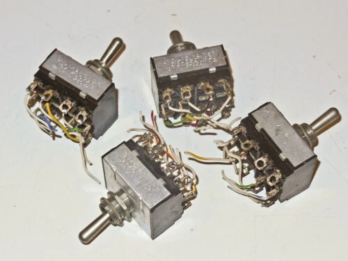 FOUR 4 Pole Single Throw SOLDER TERMINAL TOGGLE SWITCHES 10AMP 250VAC
