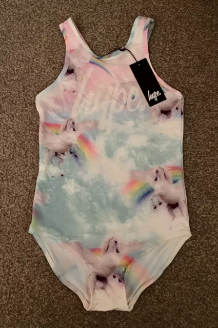 Bnwt! Hype Girls Swimming Costume Gorgeous Unicorn Design Age 13 Brand New!