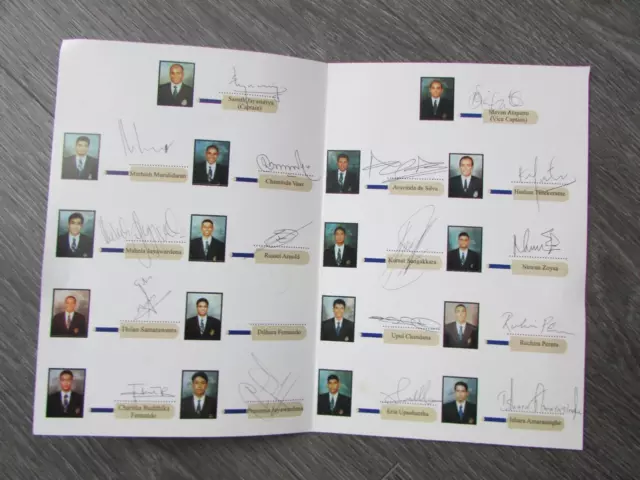 Sri Lanka Cricket Tour England 2002 Original Hand Signed by 20 Autograph Sheet