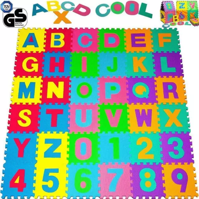 10 TAPPETINO TAPPETO PUZZLE MAXI NUMERI COLORATI GIOCO BAMBINO 29.5CM GOMMA  EVA