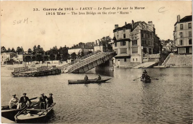 CPA La Guerre 1914 - LAGNY-Le Pont de fer sur la MARNE - 1914 War (436443)