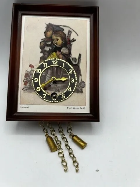 Vintage B Hummel Miniature Clock Ars Sacra 9635 3 Girls W. Germany Windup Clock