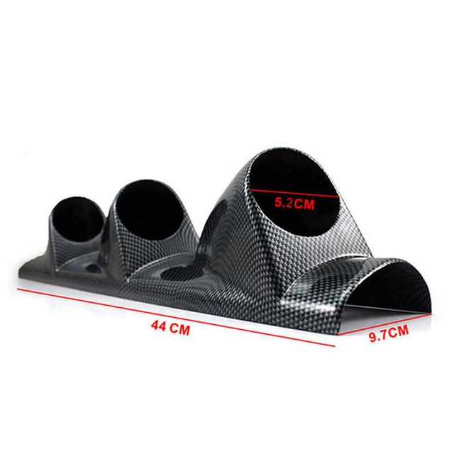 US Carbon Fiber Color 52mm 3-Hole Car A Pillar Dash Gauge Pod Mount Frame Cover