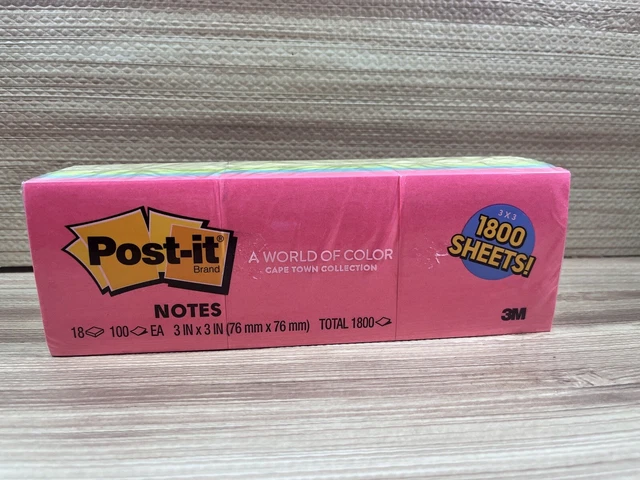 1800-SHEET Post-it Notes 1.5"x2" Pack Lot Sticky Pad Assorted Colors Yellow 3M