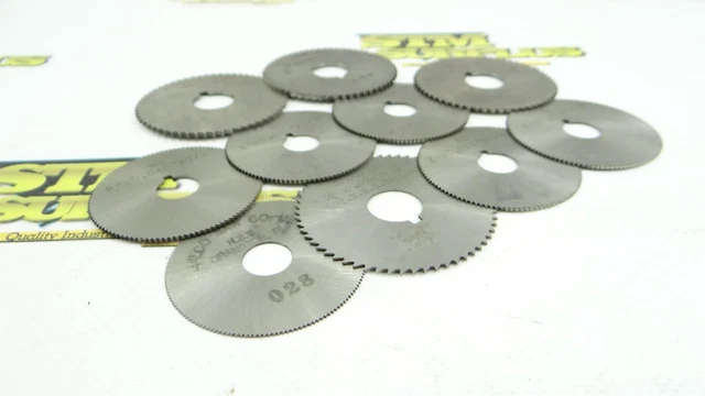 10 Assorted Hss Jewelers & Slotting Saws 2" & 2-1/4" Dia X .028" To .067" Widths