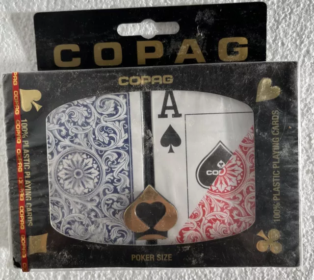 COPAG Card Games Poker 2 Set 100% Plastic Washable Playing Cards - Poker Size