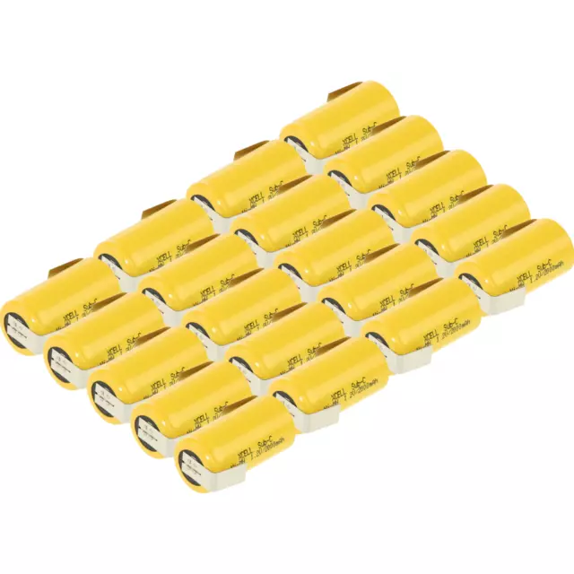 20x XCell Akku Sub-C 1,2V 2000mAh X2000SCR Hochstrom Z Lötfahne