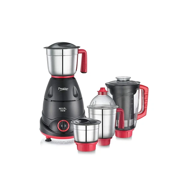 Prestige Royal Mixeur Broyeur, 750W,3 Acier Inoxydable Bocal + 1 Pressoir Bocal