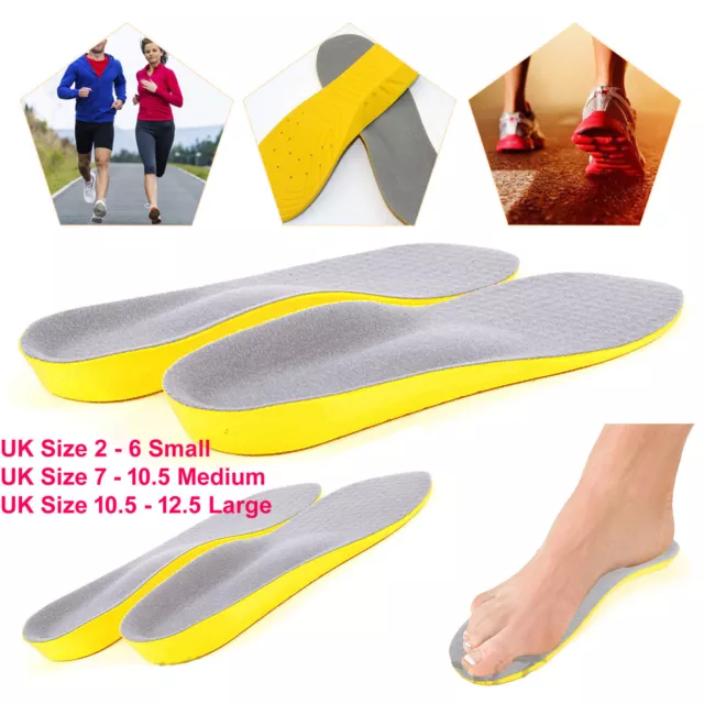 Unisex Memory Foam Orthopaedic Shoe Insoles Pads Comfort Foot Feet Heel UK S/M/L