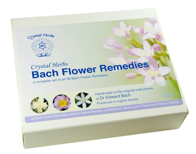 10ml Bach Flower Remedies Set by Crystal Herbs - in Card Box - non-alcoholic