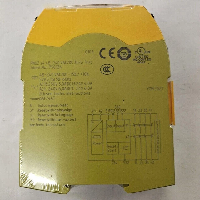 750134 For PILZ PNOZ S4 24V Safety Relay