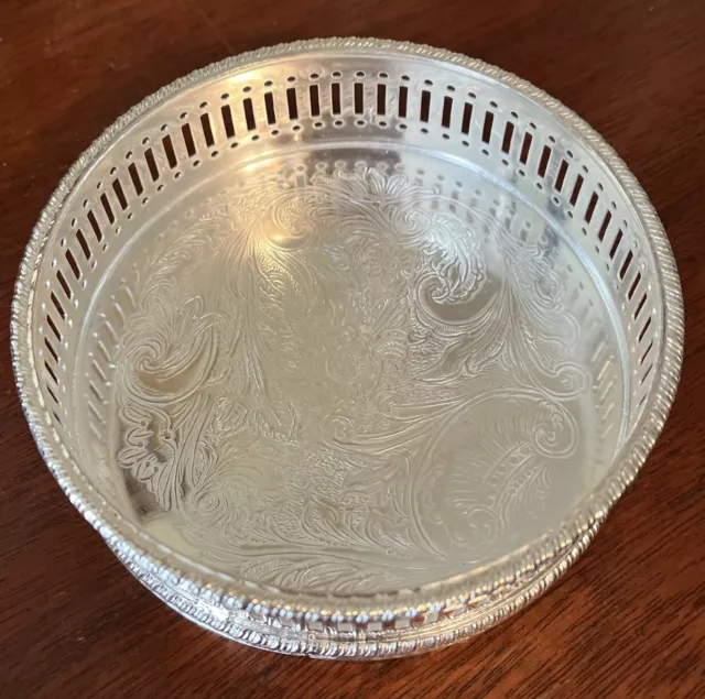 Reed & Barton Silverplated Copper 4.5" Wine Champagne Coaster England