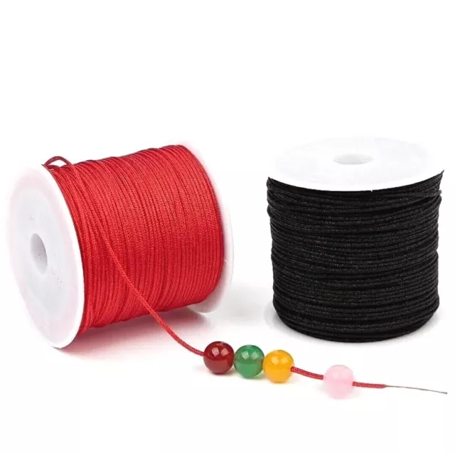 10m 5m Black Red Nylon Braided Knotting thread 0.8mm Knotted bracelets cord DIY